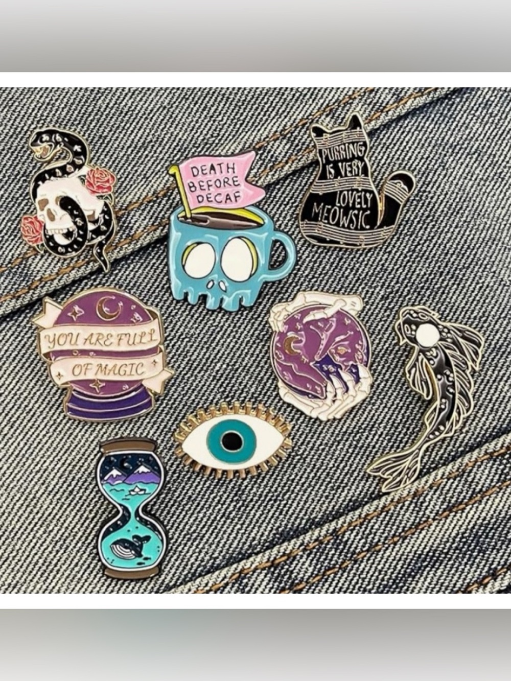 NEW Enamel Pins Set of 9 Cute Funny Witchy Magic Goth